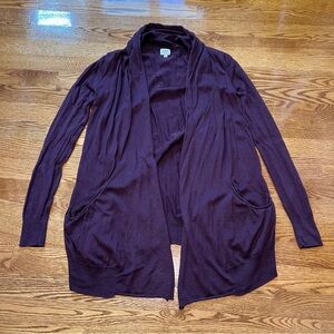 Aritzia Wilfred Burgundy Cardigan